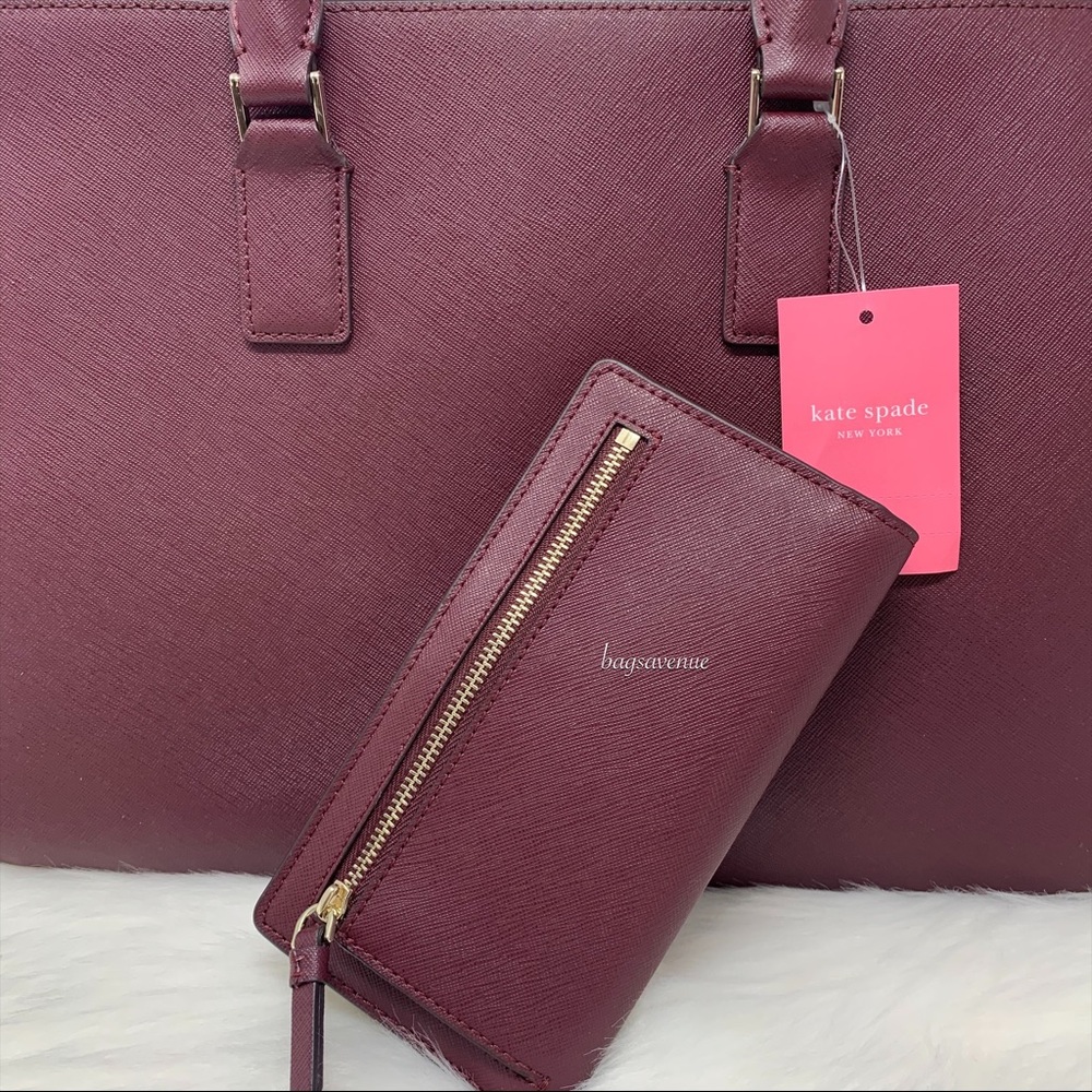 Kate spade Cameron large satchel cherrywood wallet - Picture 3 of 8